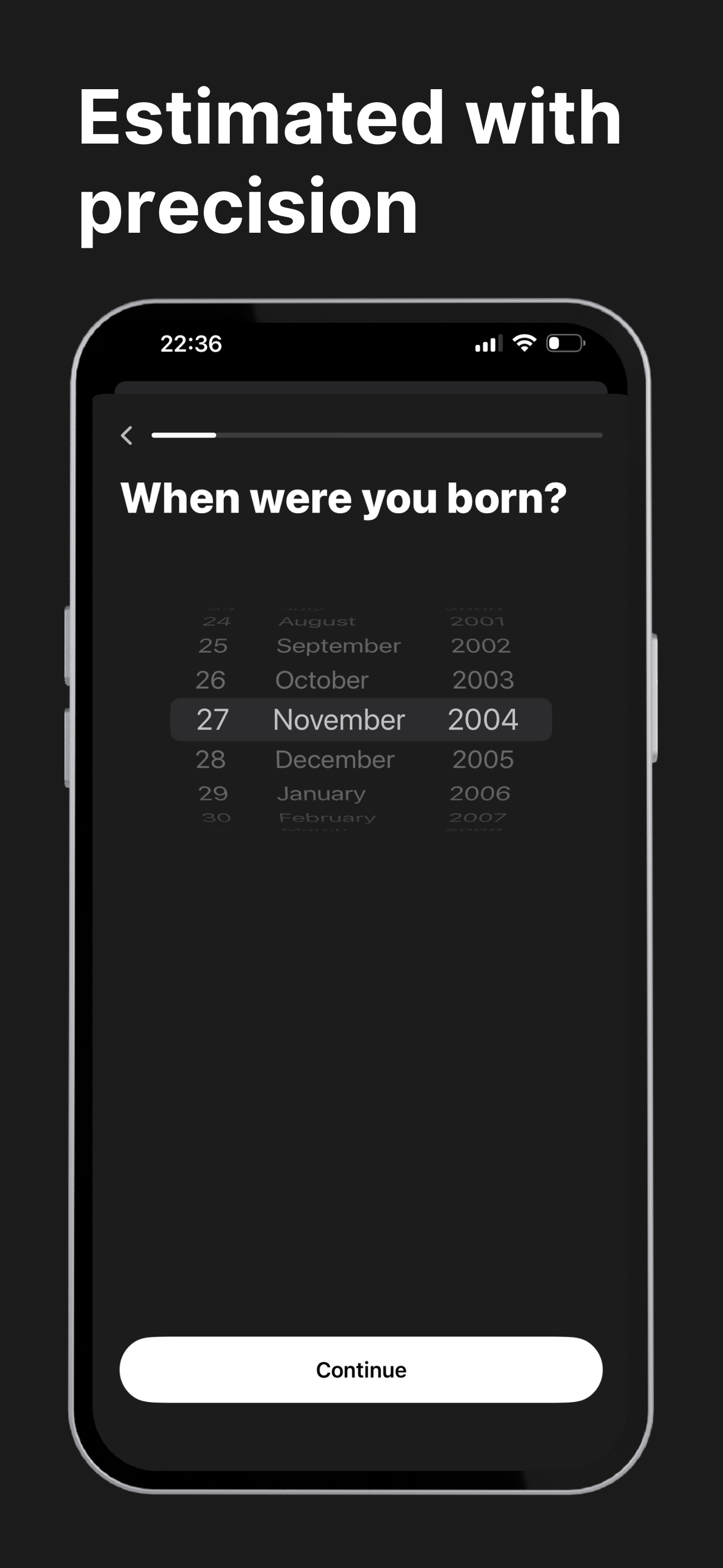 Estimated with precision - Date input